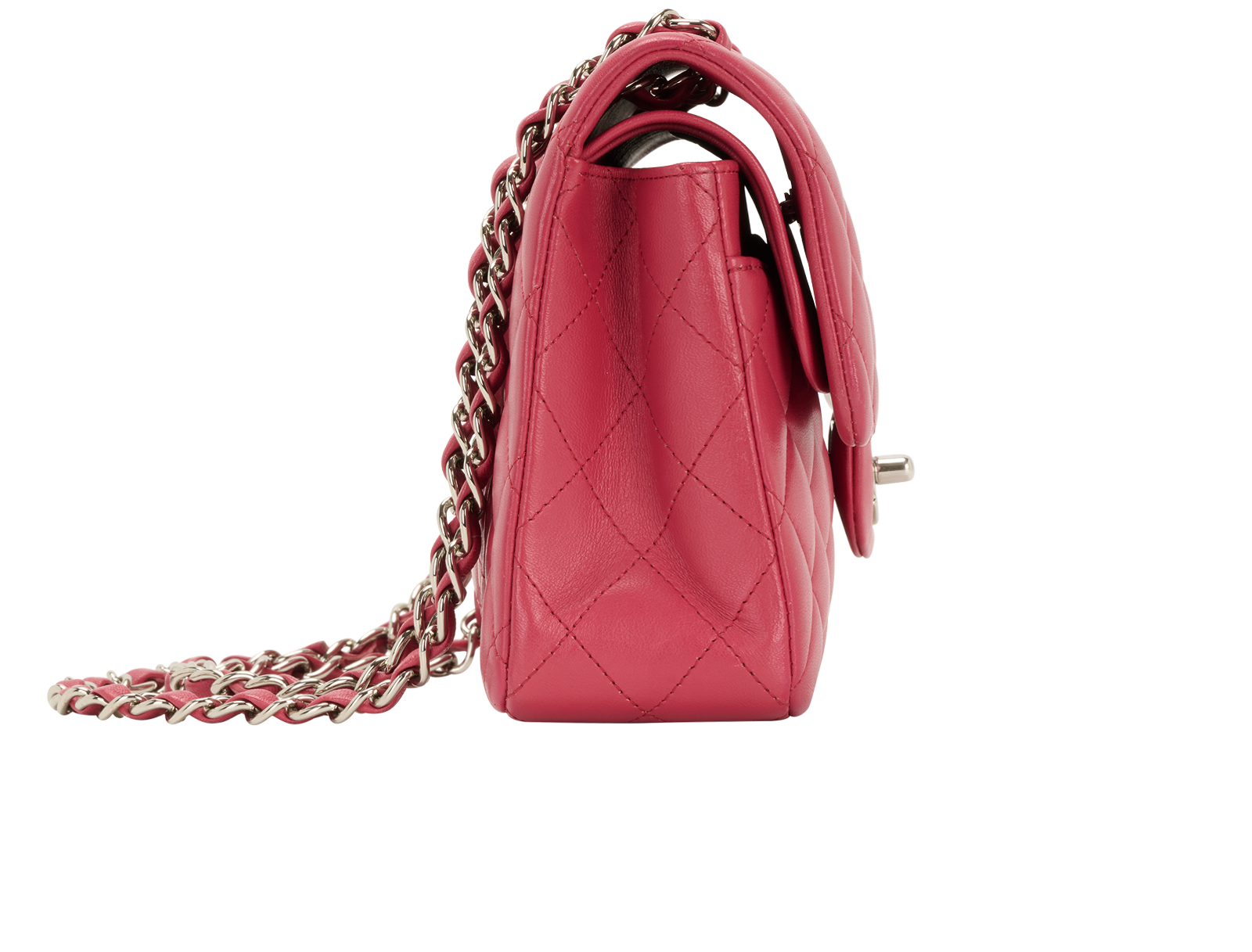 Small Double Classic Flap, &pound;4,500, Handbags, Pink, Leather, Side view